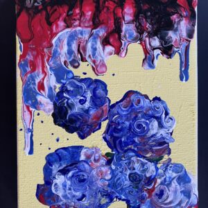 Acrylgemälde „Blaue Rosen“